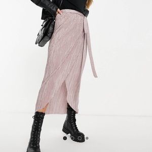 Pink ASOS midi skirt